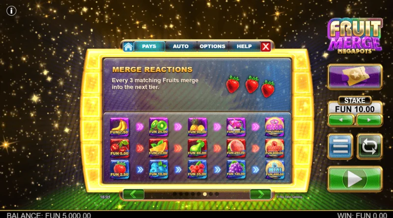 Fruit Merge Megapots - fruittransformatie in Hold and Spin